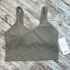 Lululemon Align Tank Top Riverstone sz 14 A/B Cup Women's Athleisure Khaki Crop